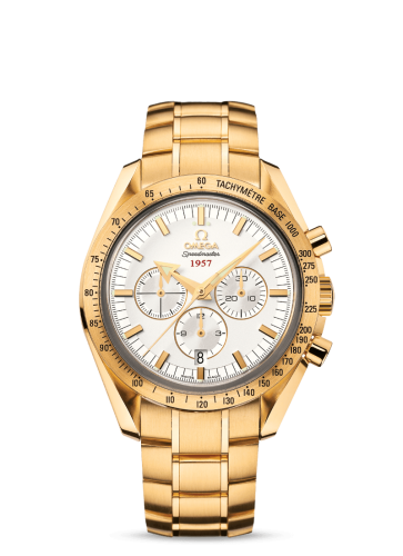 Omega Speedmaster Broad Arrow 1957 Yellow Gold / Silver / Bracelet
